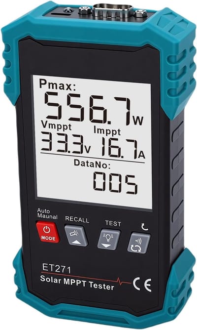 Digitale Multimeter - Zonne-energietester - PV-paneel Testen - Intelligente MPPT Technologie - 2000W - Zwart