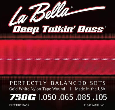 La Bella L-750G Bassnaren Set Gold White Nylon Tape Wound Light (050-105)