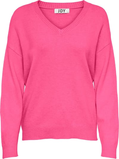 Jacqueline de Yong Trui Jdymarco L/s V-neck Pullover Knt 15281979 Shocking Pink Dames Maat - XS