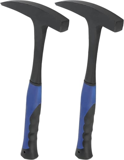 2 Stuks 32oz Rock Pick Hammer - 34cm Geoloogshamer met Schokabsorberende Grip, Mortelhamer voor Mijnbouw en Geologische Prospectie, 1kg