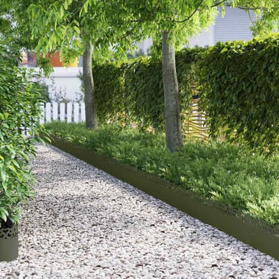 vidaXL - Gazonranden - 10 - st - 103 - x - 0,05 - x - 22 - cm - Staal - Olijfgroen