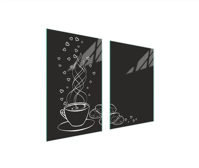 TMK ArtDeko - Glasbeschermplaat - 65x52 cm - Koffiekleur - Voor alle kookplaten