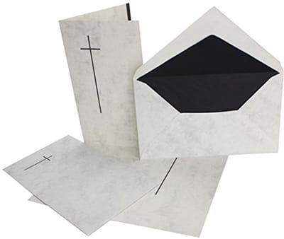 Set van 30 Elegante Rouwkaarten met Enveloppen - Dubbele Kaart (11.5 x 19.5 cm) met Marmer Design