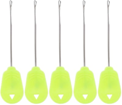 Dailygoods- Aasnaalden 9 cm - 5x Gele Aasnaalden - Kunststof/Roestvrij Staal - Ergonomisch Handvat - Eenvoudige Montage Aas - Aasgereedschap