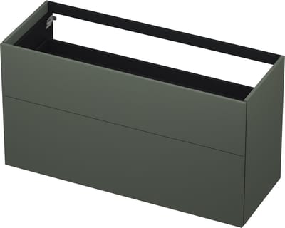 INK wastafelonderkast 2 laden greeploos push to open gelakt 120x45x65cm, mat beton groen