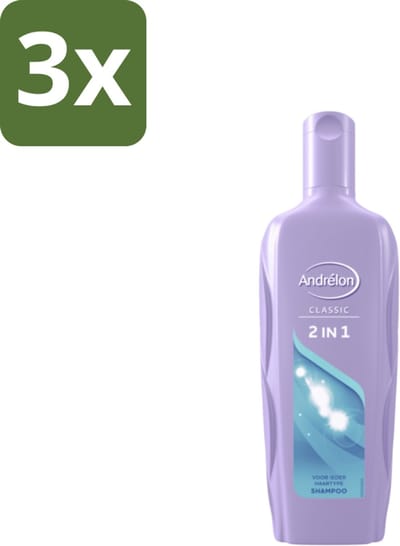 3 x Andrélon – Shampoo – 2-in-1 – 450 ml - Shampoo 2-in-1 - Haarverzorging - Haartype - Verzorging - Reinigen
