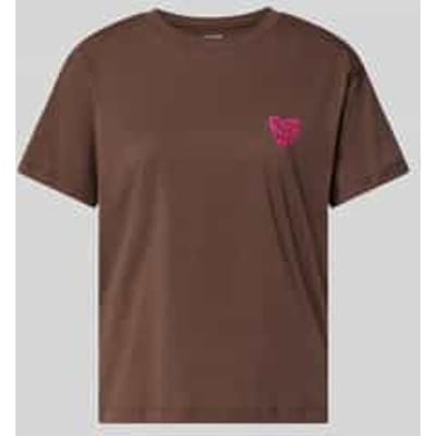 regular fit T-shirt met motiefstitching