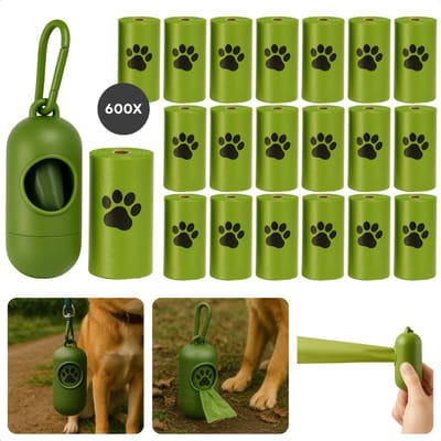 Cheqo® Biologisch Afbreekbare Hondenpoepzakjes - Met Dispenser - Poepzakjes Hond - Hondenpoep Zakjes
