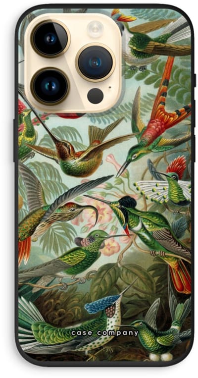 Case Company® - Hoesje geschikt voor iPhone 14 Pro hoesje - Haeckel Trochilidae - Biologisch Afbreekbaar Telefoonhoesje - Bescherming alle Kanten en Schermrand