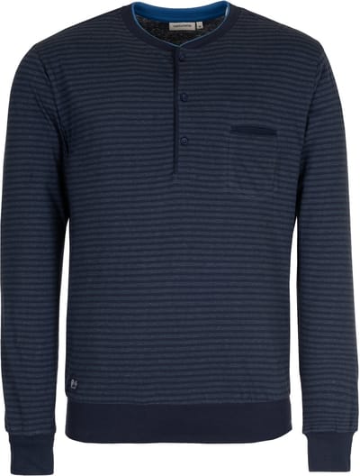 Pastunette - Pyjamashirt - Katoen - Blauw - Gestreept - Lange mouw - Knoopsluiting - Maat XXL