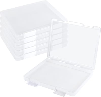 Set van 6 Transparante A4 Opbergdozen met Deksel voor Documenten, Kantoorbenodigdheden en Tijdschriften - 31,5 x 25 x 3 cm