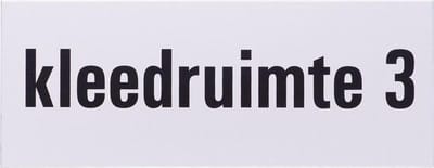 Aluminium deurbordje tekst: kleedruimte 3 | 5 jaar garantie | Zelfklevend | 130x50x0,5 mm