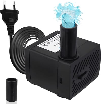 Waterpomp - 5 W - 350 l/u - Ultrastille Dompelpomp met 2 Sproeikoppen - Voor Vijvers en Aquaria