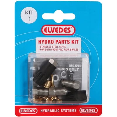 Hydraulische adapterkit voor roestvrijstalen voor- en achterremmen Elvedes 1 : M8 + M8