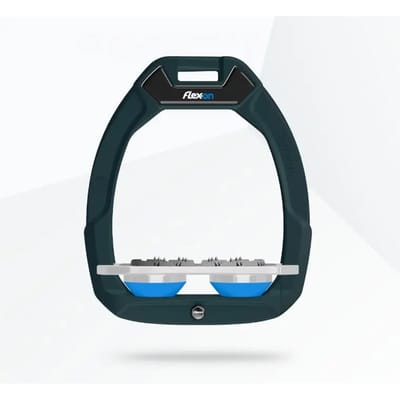 Veiligheid verstelbare stijgbeugels Plat Ultra Grip Groen/Grijs/Blauw Flex-On Safe-On