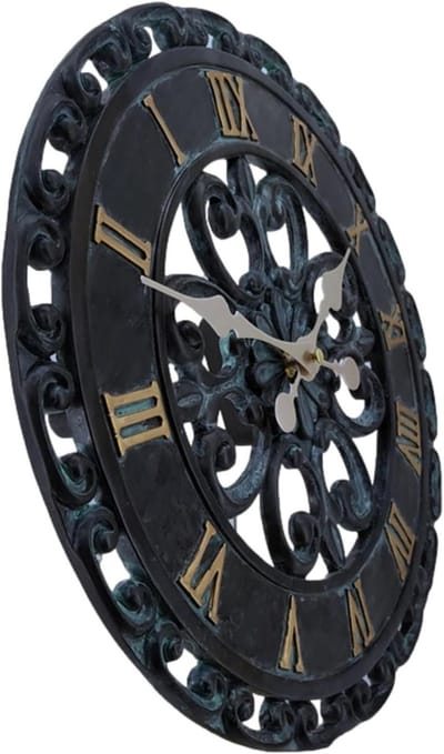 Buitenklok Waterdicht - Tuinklok Decoratief - Tijd Aflezen - Stil Uurwerk - 345 cm Diameter - Zwart