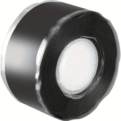 Ruban de réparation de tuyau en silicone auto-adhésif étanche anti-fuite noir avec adhésif épaissi et distributeur facile à utiliser pour une fixation rapide des tuyaux