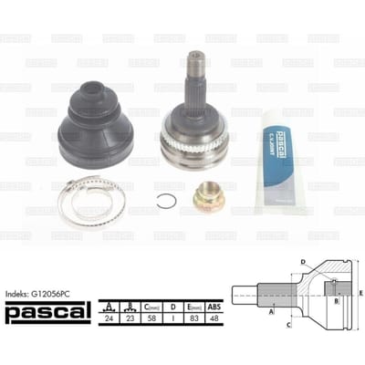 Homokineet reparatie set, aandrijfas PASCAL G12056PC