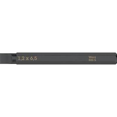 WERA Bit 800 S, voor sleufschroeven 6,5 mm, L 70 mm, 1/4 inch aandrijving C6.3, extra taai, 5 stuks