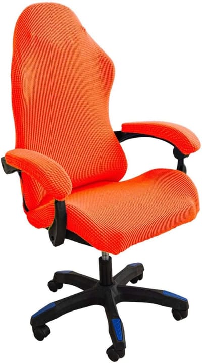 Verstelbare Gaming Stoelhoezen Set van 4 - Wasbaar, Antislip en Geschikt voor Draaiende Stoelen - Oranje Kleur