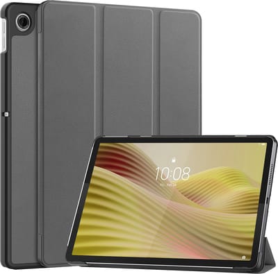 Hoes - Geschikt voor Lenovo Tab 10.1 inch - Dun & Stevig - Trifold Bookcase - Hard Cover - Hardcover Book Case - Tablet Hoesje - Grijs