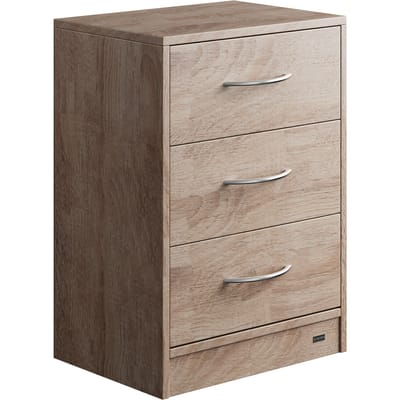 Casaria Nachtkastje Eloise – 3 Laden 54x39x28cm – Eiken