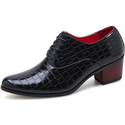 Modieuze Buitenlaag Hoogteverhoging van 5cm Britse Mode Casual Leren Schoenen Heren Kleine Hoge Hak Dikke Hak Bruiloftsschoenen 6cm 40