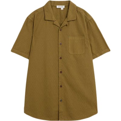 White Stuff Gaddesby Ss Shirt Khaki Green Size: L | Casual Shirts Outlet | Heren | Bruin