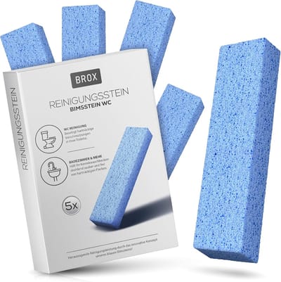 Puimsteen Toiletreiniger Set – 5 Stuks – Blauwe Reinigingssteen voor Toilet & Badkamer – Verwijdert Kalk en Urinesteen Extra Sterk