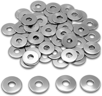 RVS M8 Wasmachines - 60 Stuks Platte Ringen voor Machine Reparatie en Doe-Het-Zelf Projecten, Perfect voor Constructie en Bevestiging
