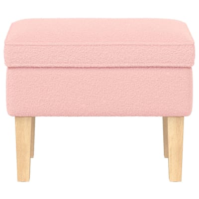 vidaXL - Voetenbank - Roze - 55 - x - 35 - x - 41 - cm - Bouclé