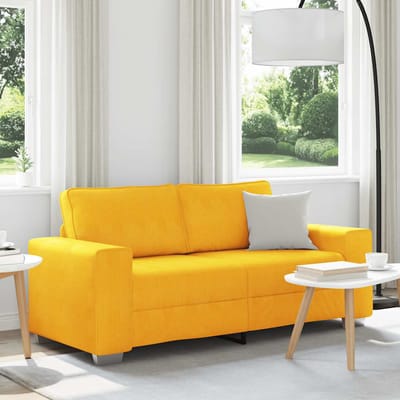 vidaXL - Loveseat - Sofa - Lichtgeel - 180x77x82 - cm - Corduroy - Stof