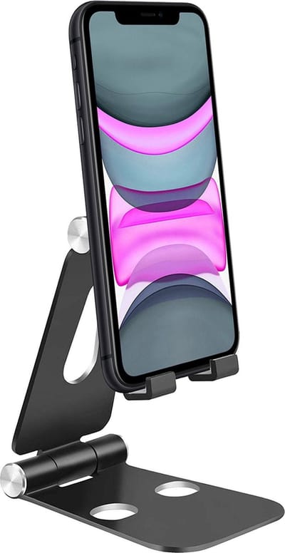 Telefoonstandaard Bureau Smartphone Aluminium Telefoon Standaard Telefoon Houder - Zwart