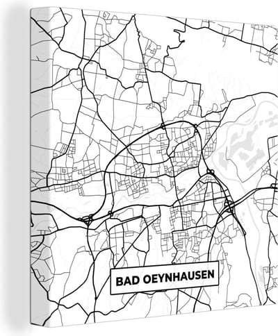 Canvas Schilderij Bad-Oeynhausen - Stadskaart - Plattegrond - Kaart - 20x20 cm - Wanddecoratie