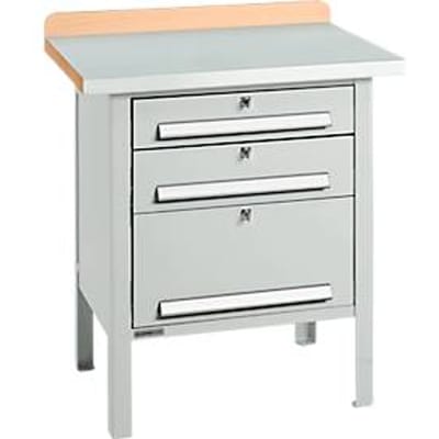 Box-type werkbank Schäfer Shop Select PWi 75-7, beuken decor multiplex blad, met stalen afdekking, tot 750 kg, B 750 x D 700 x H 840 mm