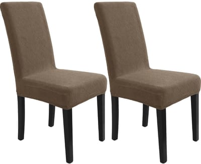 Unyqoos® Set van 2 elastische stoelhoezen met modern jacquardpatroon voor eetkamerstoelen
