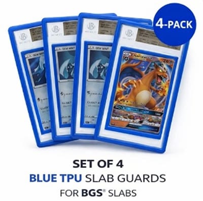 BGS Slab Guard / Slab Bumper – Bescherming voor TCG, MTG & Yu-Gi-Oh! Graded Cards – TCG Card Protector – Set van 4 stuks – Kleur Blauw