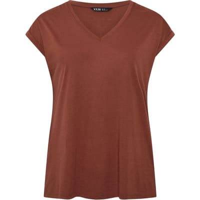 Yours Roestoranje Basic Tshirt Met Vhals Size 38
