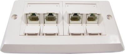 BeMatik - 140x80 4 RJ45 Cat.5e UTP-wandplaat
