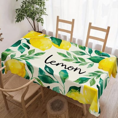 Citroen Aquarel Rechthoekige Tafelkleed voor Tafeldecoratie Keuken Eetkamer Waterdicht Herbruikbare Tafelkleden voor Tafel Bruiloft Feest 140x140cm