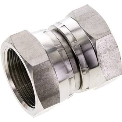 Rechte Verloopnippel G1 1/4'' Binnendraad Hoge Druk RVS  60° Conus  150bar Hydrauliek