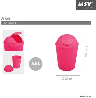 Vuilnisemmer 5,5 l met Rood Klapdeksel - Ideaal voor Badkamer en Keuken