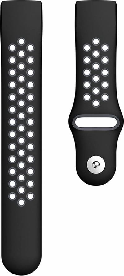 Go Go Gadget - Siliconen Bandje - Sportbandje - Fitbit Charge 3 & 4 - M/L - Zwart/ Grijs