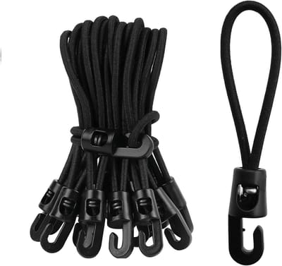 10 cm elastisch touw met haken, 25 stuks zeilspanners, tentspanners voor boot, reis tent en zwembadafdekking