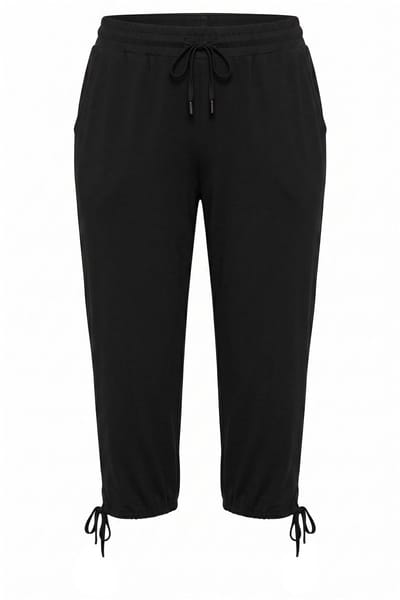 Angel of Style - Dames - Sweatcapri straight fit elastische tailleband zoomsplit - Zwart - Maat 46