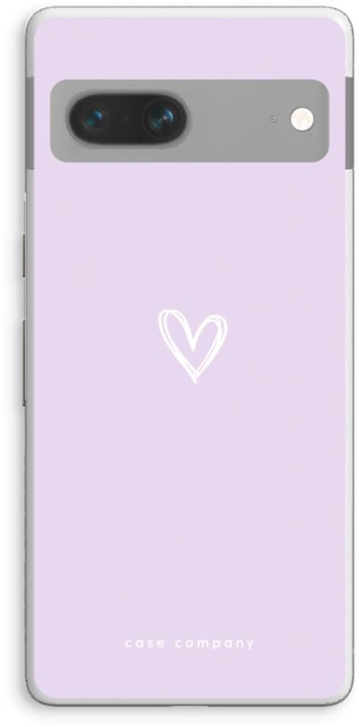 Case Company® - Hoesje geschikt voor Google Pixel 7 hoesje - Klein hartje paars - Soft Cover Telefoonhoesje - Bescherming aan alle Kanten en Schermrand