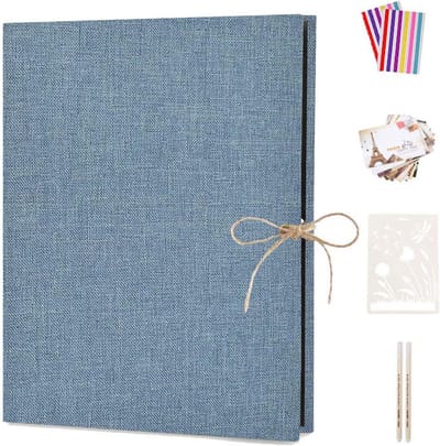 Scrapbook Fotoalbum 60 Zwarte Pagina's Linnen DIY Herdenkingsboek