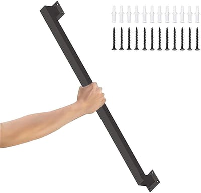 Trapleuning Metaal - Muursteun Handgreep - Veiligheid Trap - Smeedijzer Duurzaam - 150 cm - Zwart