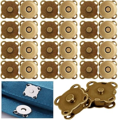 Magnetische drukknopen voor naaien, handgemaakte tassen en kleding, DIY projecten (Brons, 14mm*12)