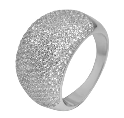 AKZENT Akzent damesring "Delsin" van 925 Sterlingzilver, gerhodineerd, duurzaam, Gr.